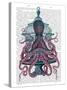 Pink Octopus in Cage-Fab Funky-Stretched Canvas