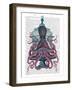 Pink Octopus in Cage-Fab Funky-Framed Art Print