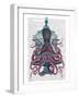 Pink Octopus in Cage-Fab Funky-Framed Art Print