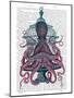 Pink Octopus in Cage-Fab Funky-Mounted Art Print