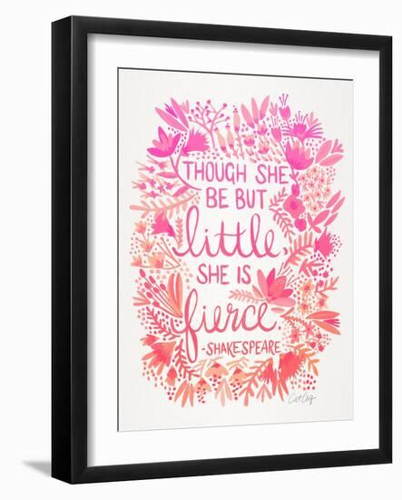 Pink Ombre Little Fierce-Cat Coquillette-Framed Art Print