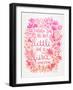 Pink Ombre Little Fierce-Cat Coquillette-Framed Art Print