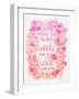 Pink Ombre Little Fierce-Cat Coquillette-Framed Art Print