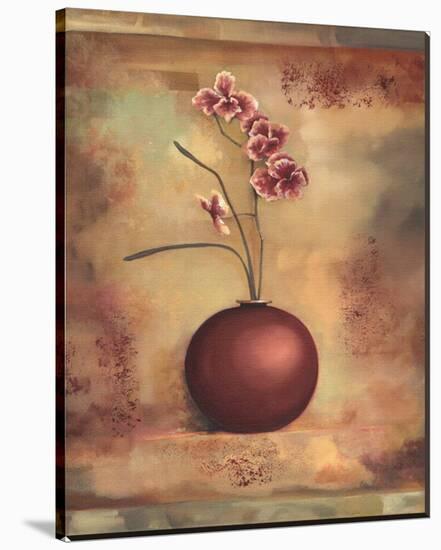 Pink Orchid in Vase I-Louise Montillio-Stretched Canvas