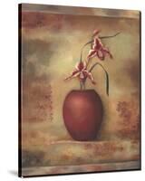 Pink Orchid in Vase II-Louise Montillio-Stretched Canvas