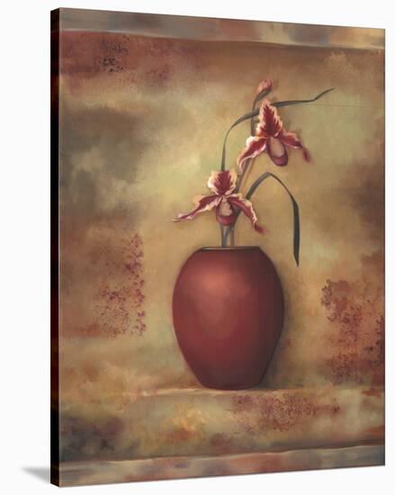 Pink Orchid in Vase II-Louise Montillio-Stretched Canvas