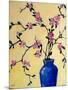 Pink Orchids in a Blue Vase-Patty Baker-Mounted Art Print
