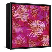 Pink Palm Fronds Pattern-Bee Sturgis-Framed Stretched Canvas