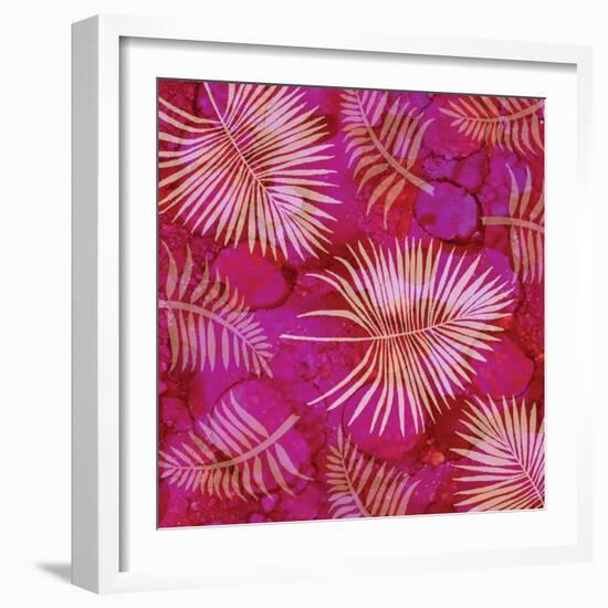 Pink Palm Fronds Pattern-Bee Sturgis-Framed Art Print