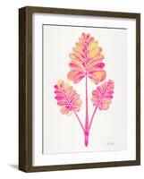 Pink Palm Leaf Trifecta-Cat Coquillette-Framed Giclee Print