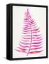 Pink Palm Leaf-Cat Coquillette-Framed Stretched Canvas