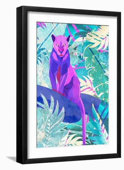 Pink Panther in the neon jungle-Sarah Manovski-Framed Giclee Print