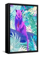 Pink Panther in the neon jungle-Sarah Manovski-Framed Stretched Canvas