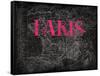 Pink Paris Map-Jace Grey-Framed Stretched Canvas