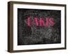 Pink Paris Map-Jace Grey-Framed Art Print