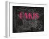 Pink Paris Map-Jace Grey-Framed Art Print