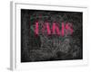 Pink Paris Map-Jace Grey-Framed Art Print