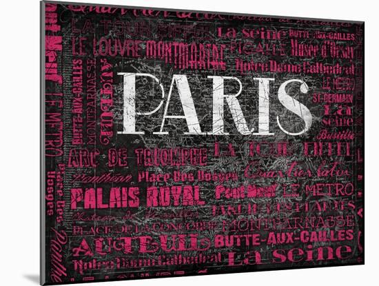 Pink Paris Type-Jace Grey-Mounted Art Print