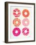 Pink Peach Donuts-Cat Coquillette-Framed Art Print