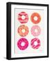 Pink Peach Donuts-Cat Coquillette-Framed Art Print