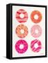 Pink Peach Donuts-Cat Coquillette-Framed Stretched Canvas