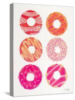 Pink Peach Donuts-Cat Coquillette-Stretched Canvas