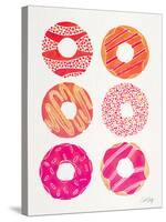 Pink Peach Donuts-Cat Coquillette-Stretched Canvas