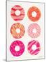 Pink Peach Donuts-Cat Coquillette-Mounted Giclee Print