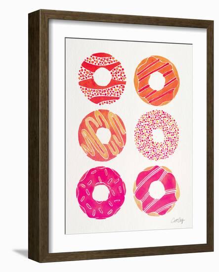 Pink Peach Donuts-Cat Coquillette-Framed Giclee Print