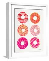 Pink Peach Donuts-Cat Coquillette-Framed Giclee Print