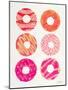 Pink Peach Donuts-Cat Coquillette-Mounted Giclee Print