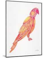 Pink Perched Parrot-Cat Coquillette-Mounted Art Print