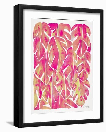 Pink Philodendron-Cat Coquillette-Framed Art Print