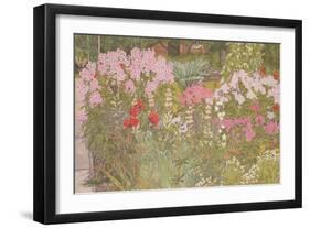 Pink Phlox in the Herbaceous Border-Linda Benton-Framed Giclee Print