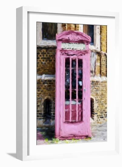 Pink Phone Booth - In the Style of Oil Painting-Philippe Hugonnard-Framed Giclee Print