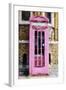 Pink Phone Booth - In the Style of Oil Painting-Philippe Hugonnard-Framed Giclee Print