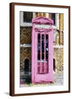 Pink Phone Booth - In the Style of Oil Painting-Philippe Hugonnard-Framed Giclee Print
