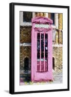 Pink Phone Booth - In the Style of Oil Painting-Philippe Hugonnard-Framed Giclee Print