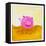 Pink Pig with Corkscrew Tail-null-Framed Stretched Canvas