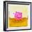 Pink Pig with Corkscrew Tail-null-Framed Giclee Print