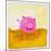 Pink Pig with Corkscrew Tail-null-Mounted Giclee Print