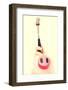 Pink Piggy Bak and a Hammer above It. Isolated on White.-B-D-S-Framed Photographic Print