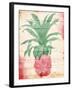 Pink Pineapple Henna-Jace Grey-Framed Art Print