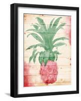 Pink Pineapple Henna-Jace Grey-Framed Art Print