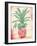 Pink Pineapple Henna-Jace Grey-Framed Art Print