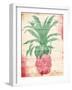 Pink Pineapple Henna-Jace Grey-Framed Art Print