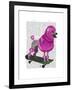 Pink Poodle and Skateboard-Fab Funky-Framed Art Print