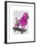 Pink Poodle and Skateboard-Fab Funky-Framed Art Print