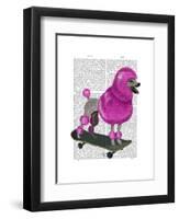 Pink Poodle and Skateboard-Fab Funky-Framed Art Print