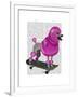 Pink Poodle and Skateboard-Fab Funky-Framed Art Print